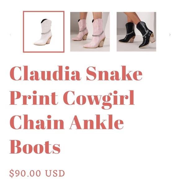 Adorable white ankle booties with chain! - Picture 4 of 4